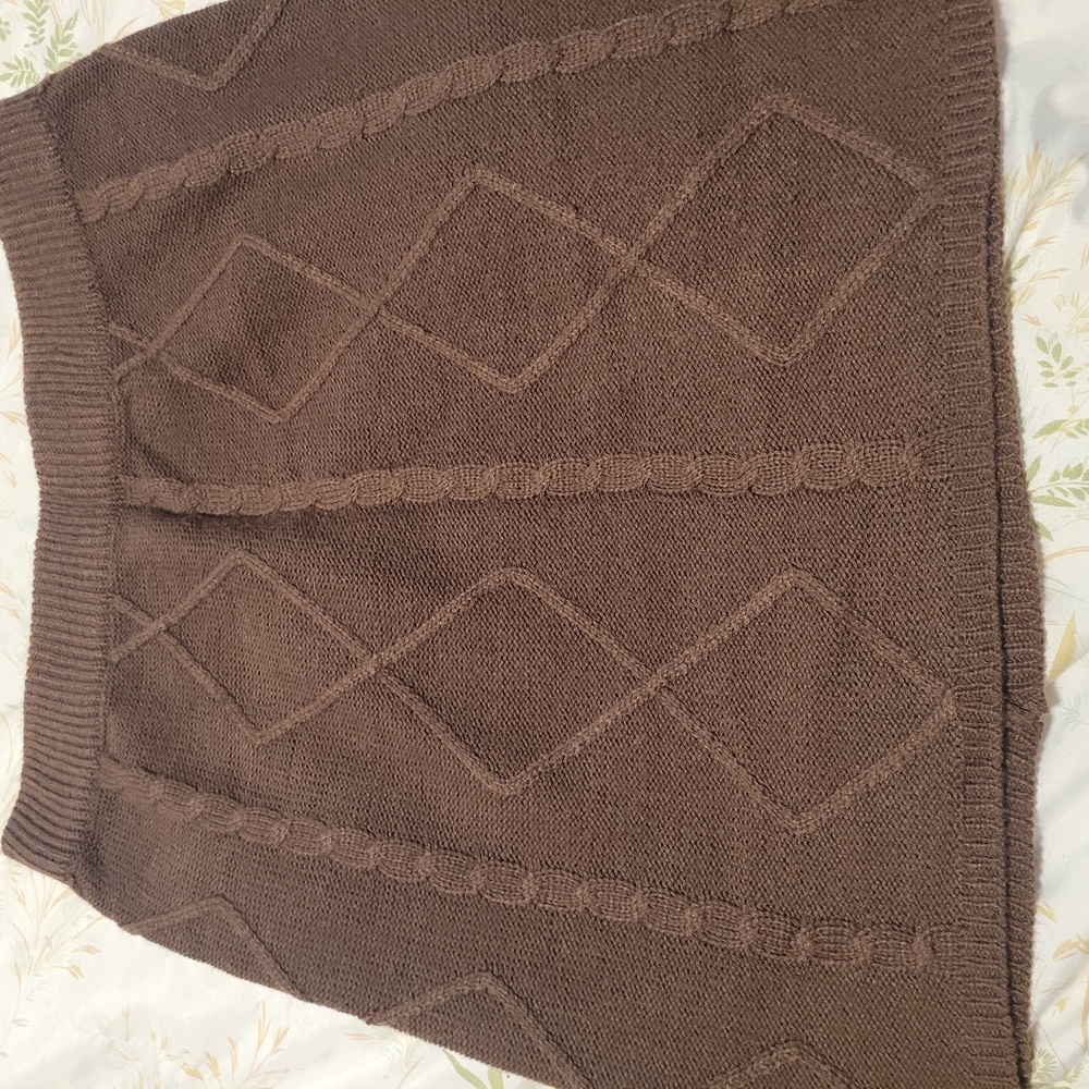 SHEIN Brown Ribbed Knit Sweater